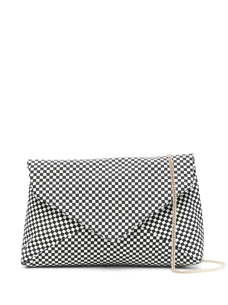 Black and White Checkered Clutch Bag