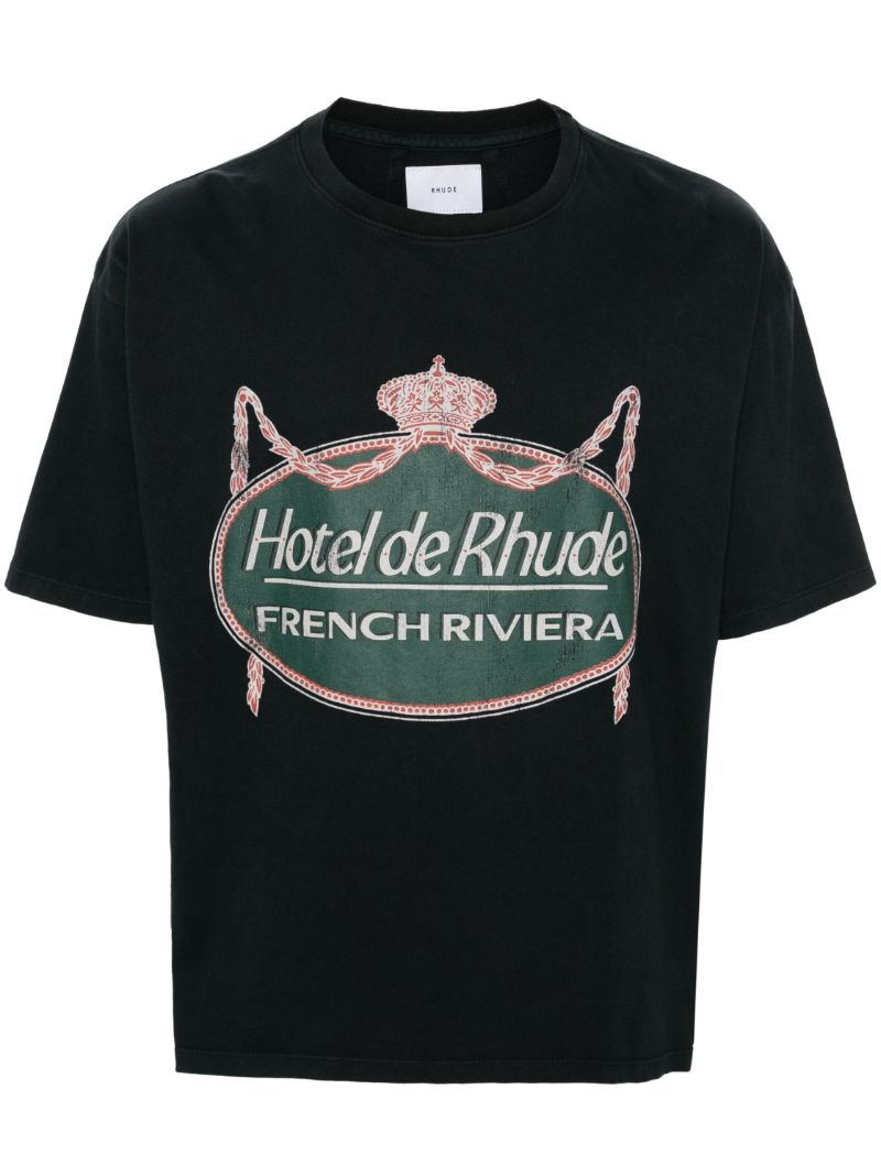 Black Riviera Cotton T-shirt