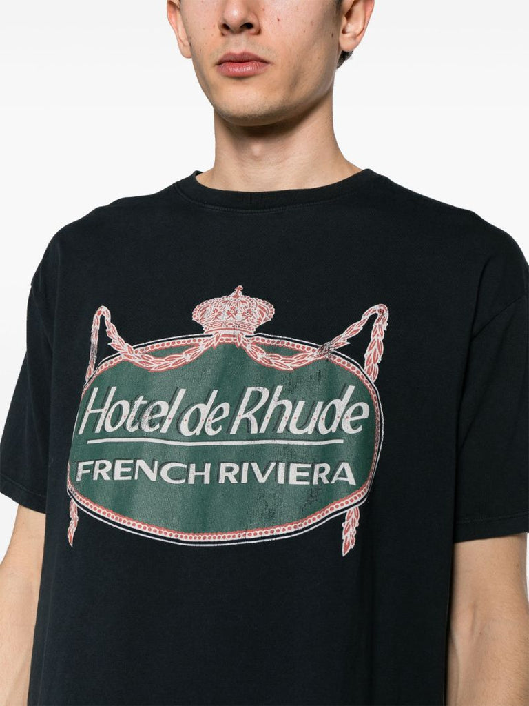 Black Riviera Cotton T-shirt