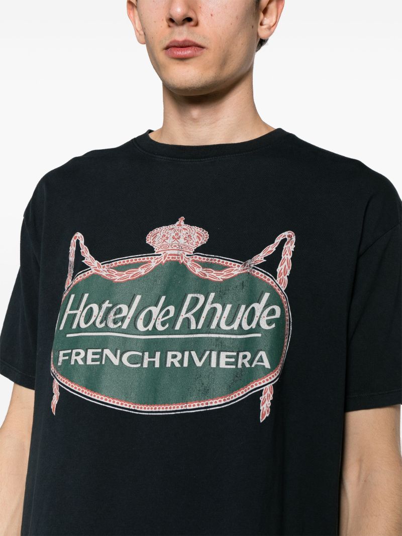Black Riviera Cotton T-shirt