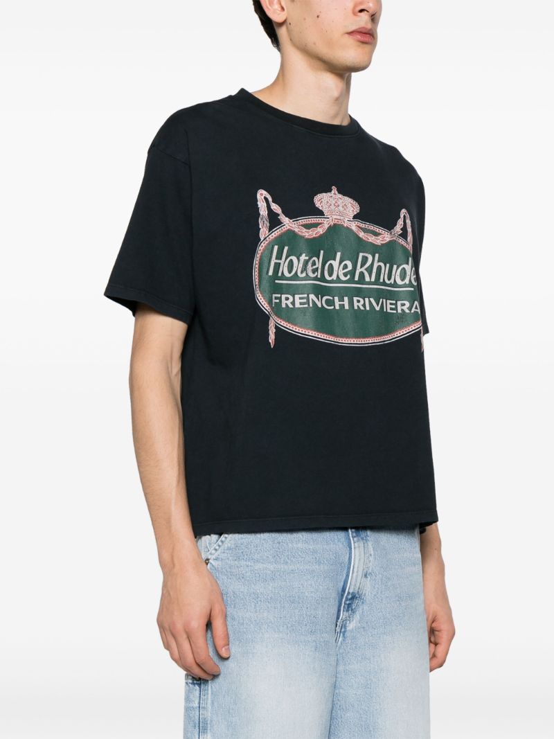 Black Riviera Cotton T-shirt