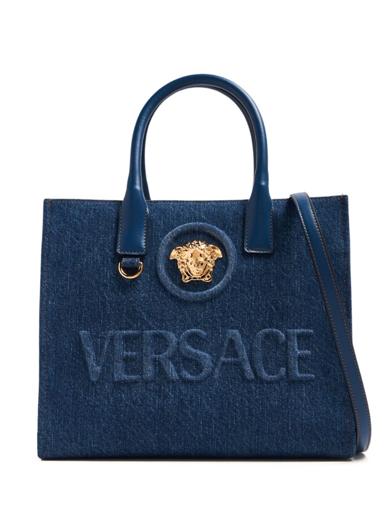 Blue La Medusa Small Tote Bag