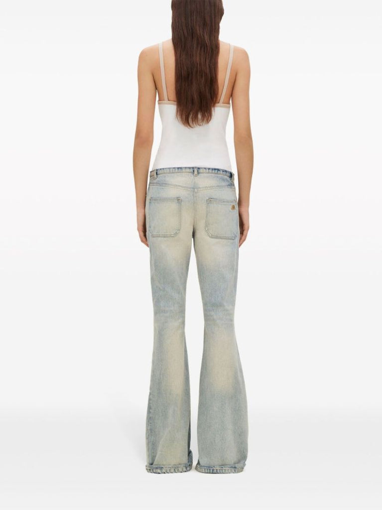 White Contrast-trim Cotton Tank Top