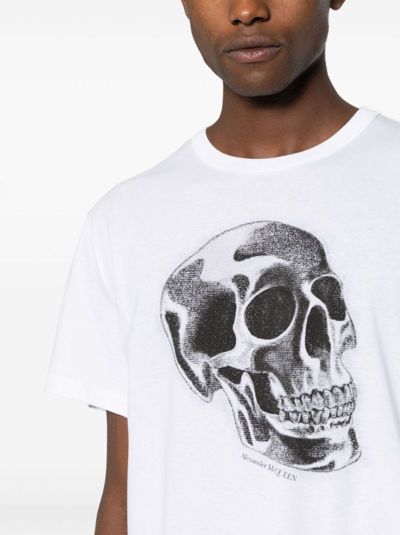 White Skull-print Cotton Shirt