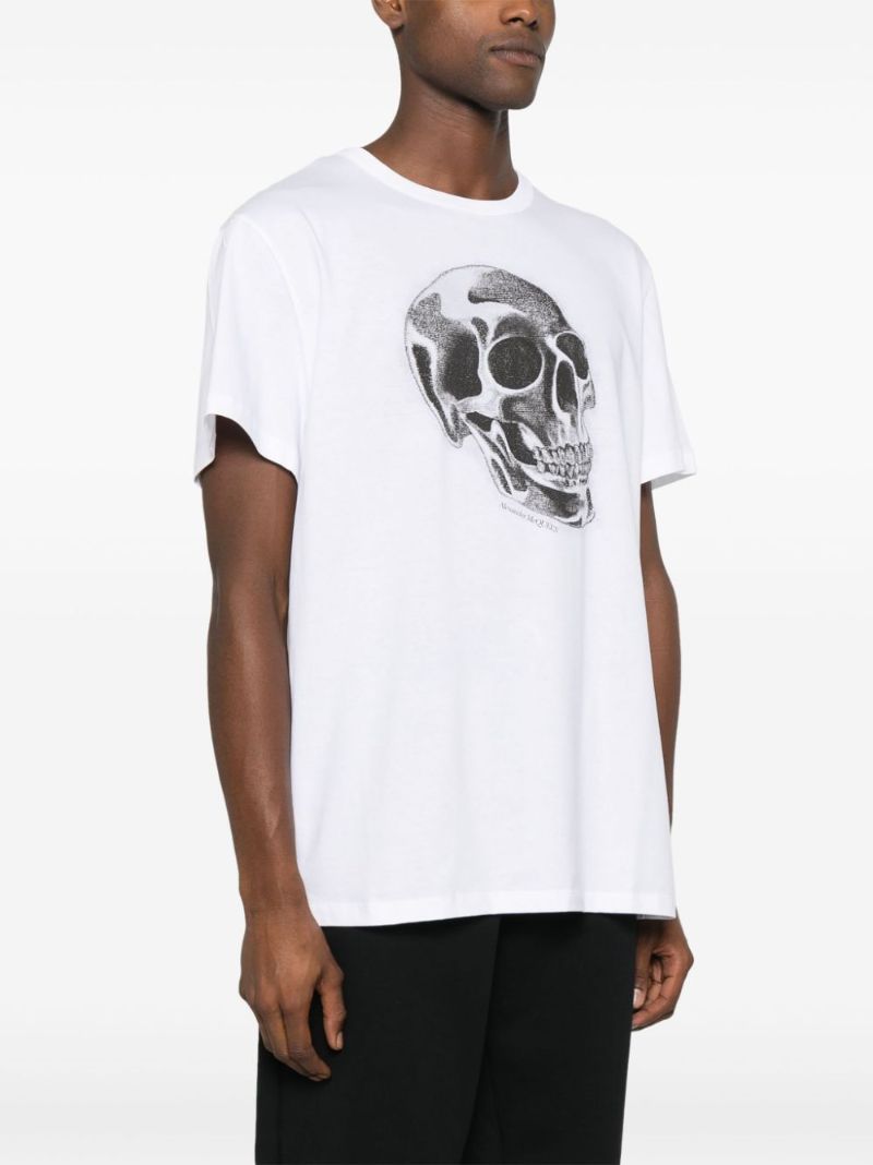 White Skull-print Cotton Shirt