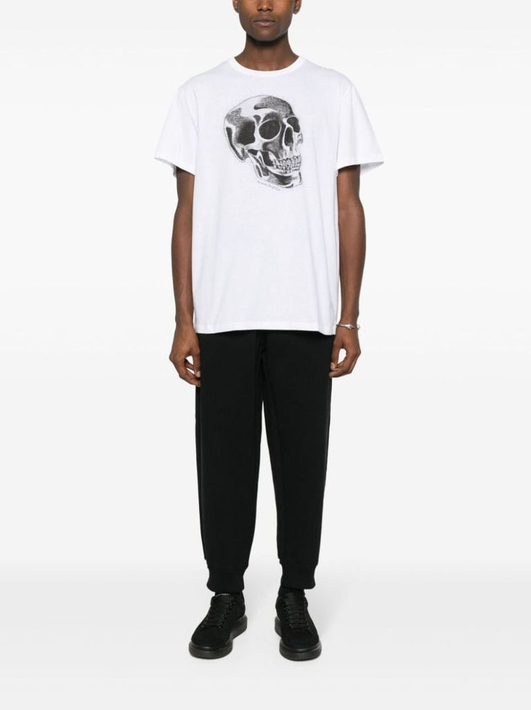 White Skull-print Cotton Shirt
