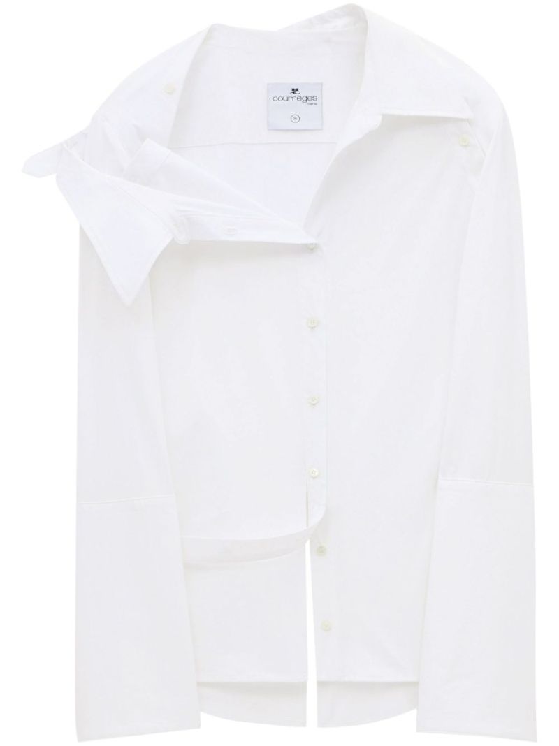 White Modular Asymmetric Cotton Shirt