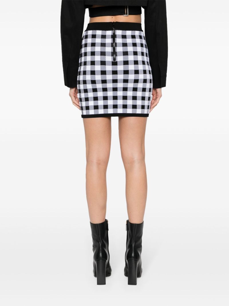 Black Fine Knit Gingham Skirt