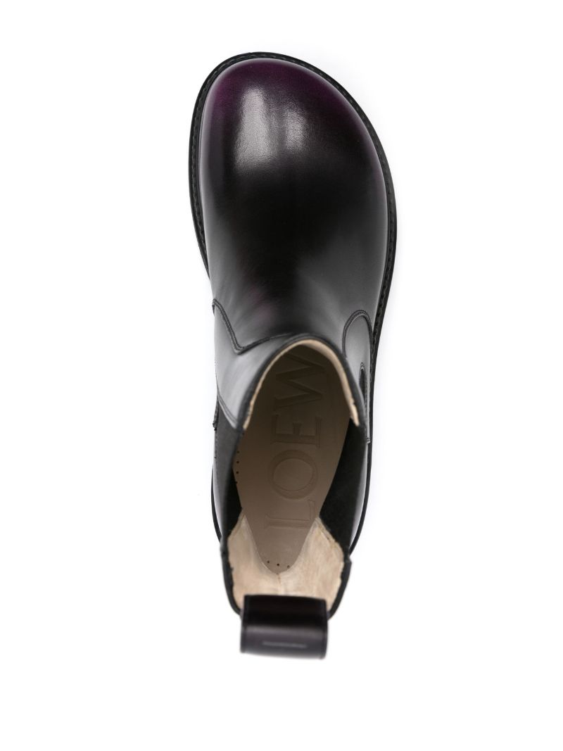 Purple Blaze Leather Ankle Boots