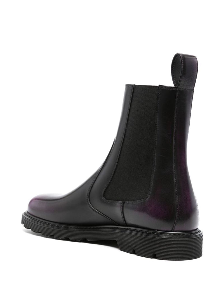 Purple Blaze Leather Ankle Boots