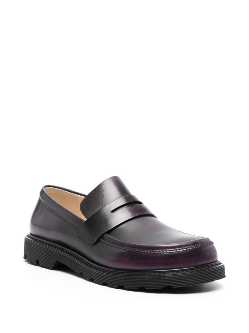 Purple Blaze Faded-effect Leather Loafers