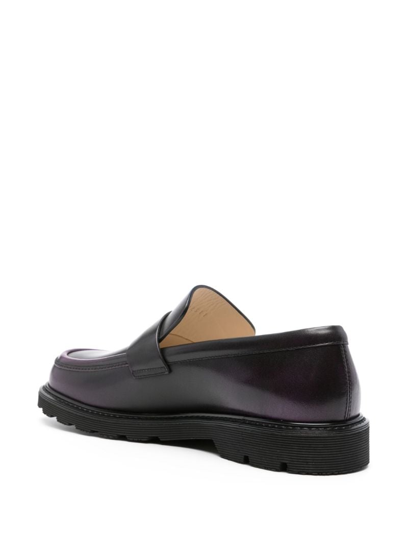 Purple Blaze Faded-effect Leather Loafers