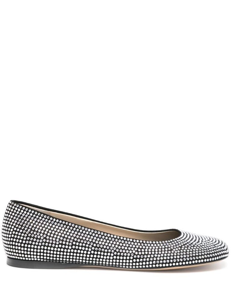 Black Toy Rhinestone-embellished Ballerina Shoes