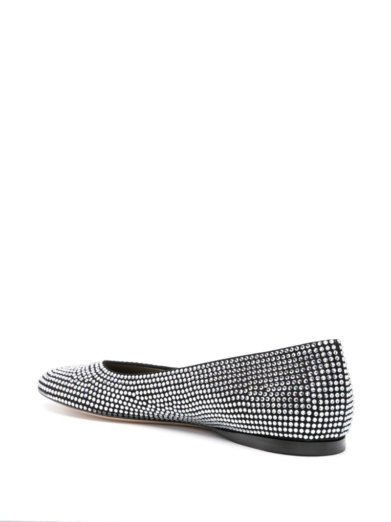 Black Toy Rhinestone-embellished Ballerina Shoes