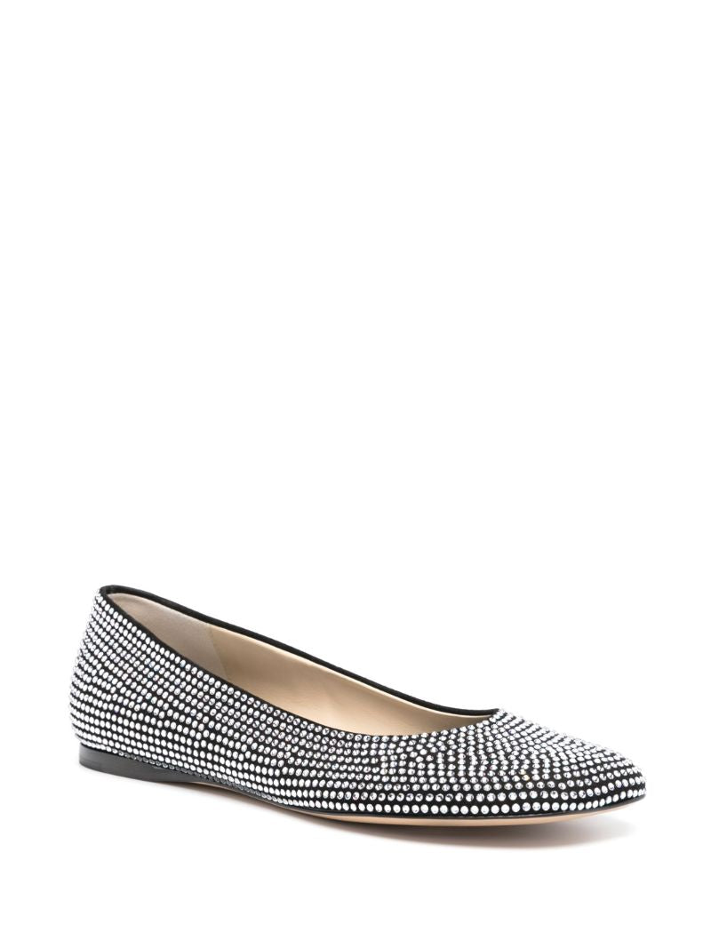 Black Toy Rhinestone-embellished Ballerina Shoes