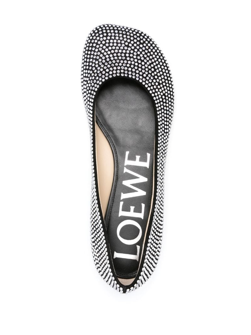 Black Toy Rhinestone-embellished Ballerina Shoes