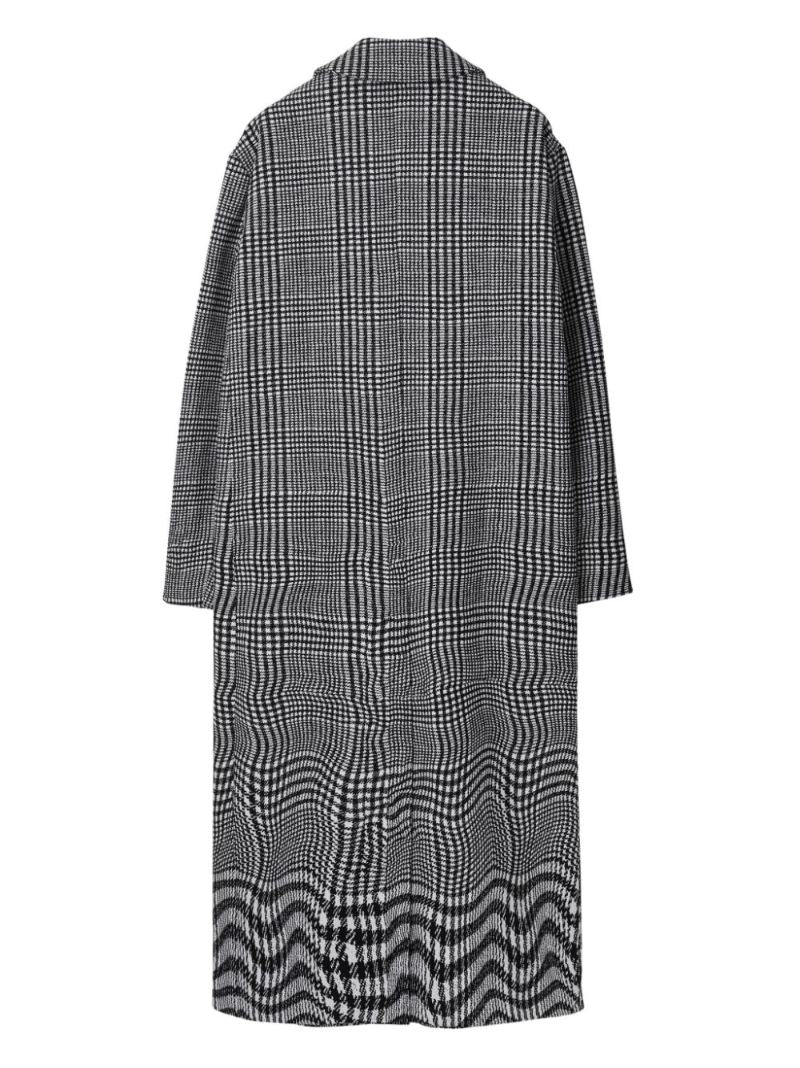 Black Single-breasted Houndstooth Coat