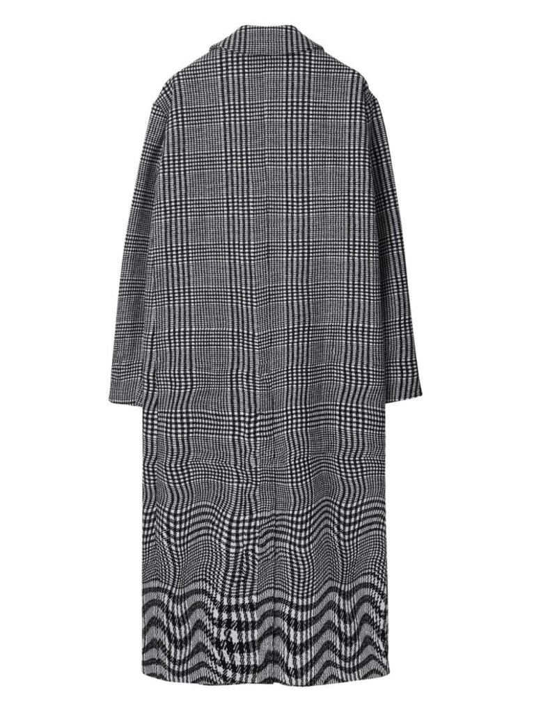 Black Single-breasted Houndstooth Coat