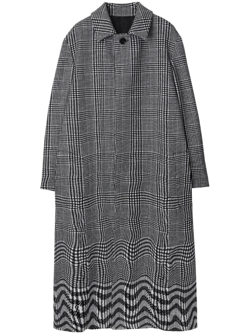Black Single-breasted Houndstooth Coat