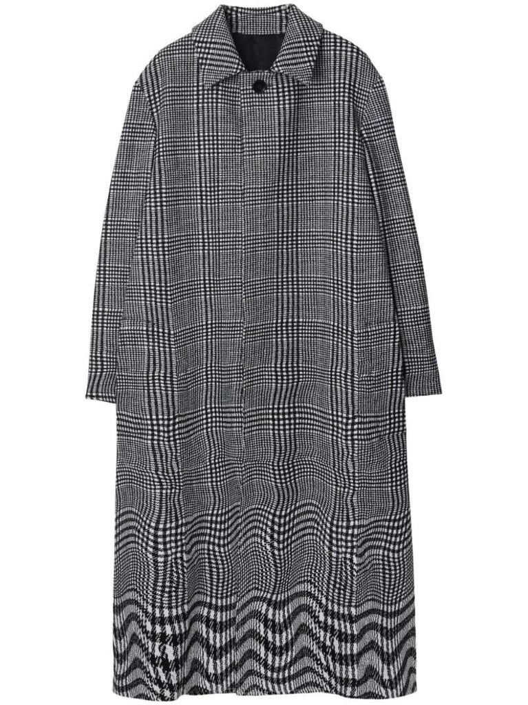 Black Single-breasted Houndstooth Coat