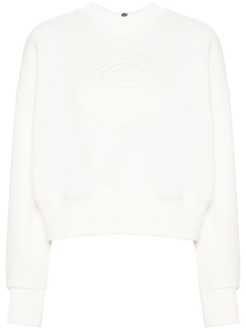 White Interlocking G Cotton Sweatshirt