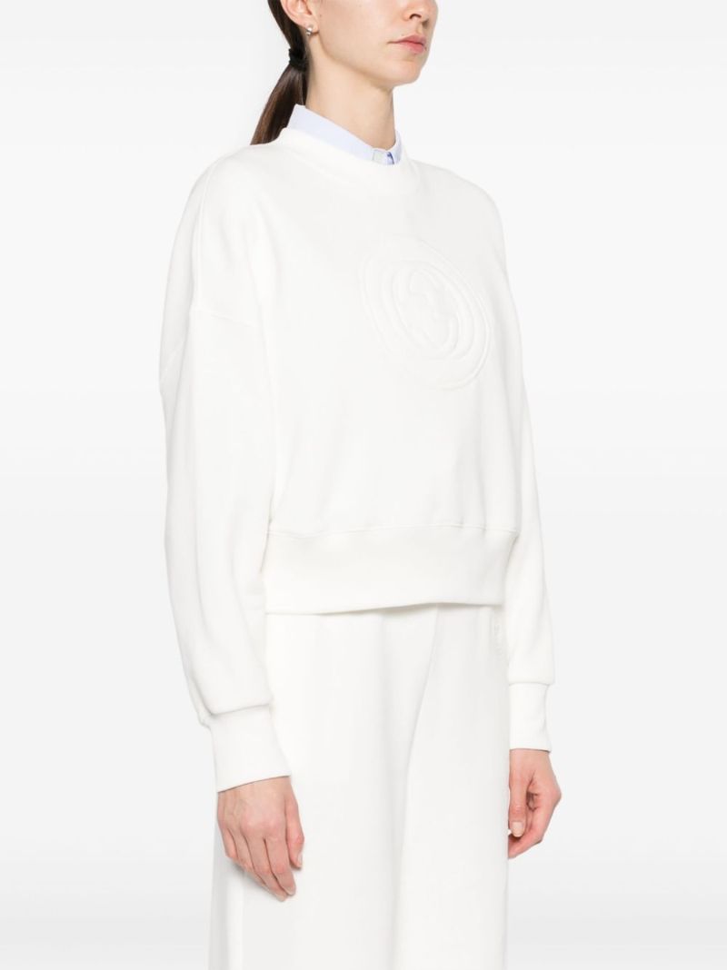 White Interlocking G Cotton Sweatshirt