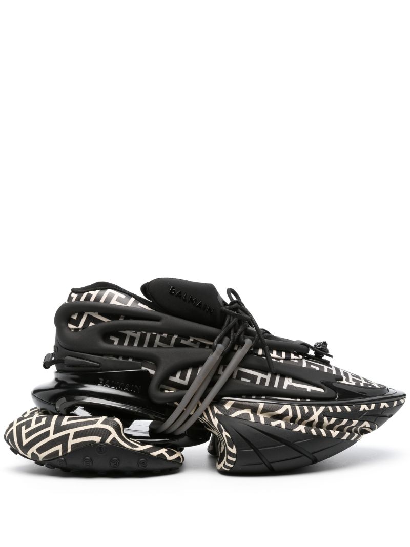 Black B-bold Monogram-print Leather Sneakers