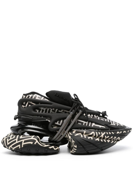 Black B-bold Monogram-print Leather Sneakers