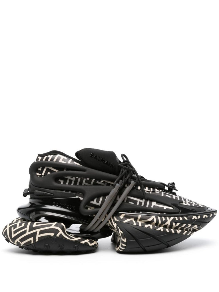 Black B-bold Monogram-print Leather Sneakers