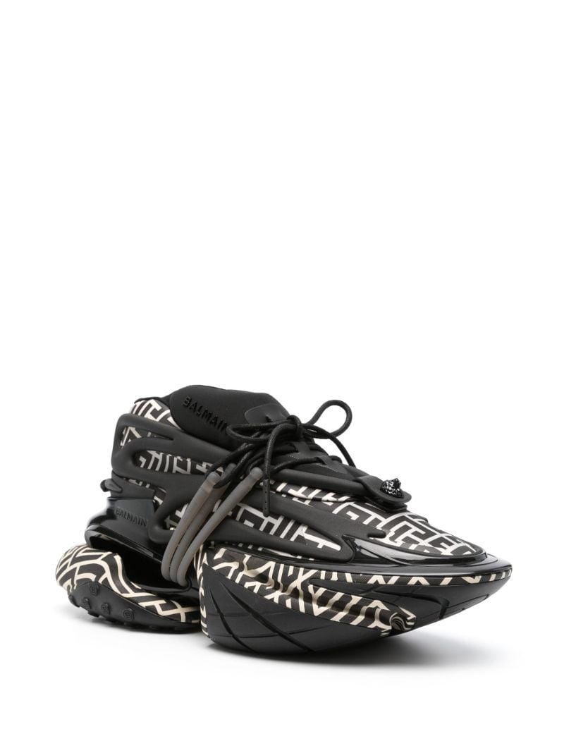 Black B-bold Monogram-print Leather Sneakers