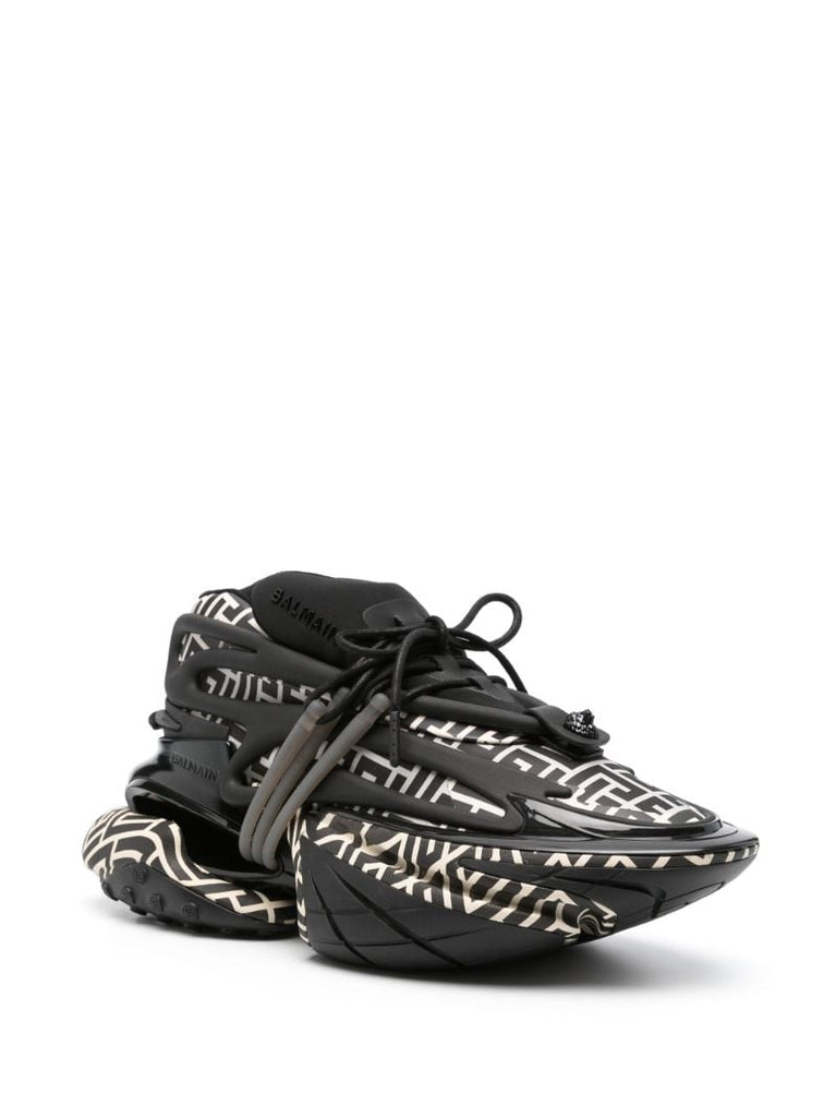 Black B-bold Monogram-print Leather Sneakers
