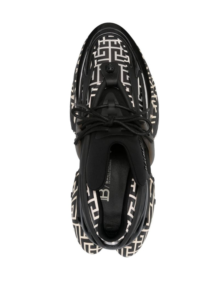 Black B-bold Monogram-print Leather Sneakers
