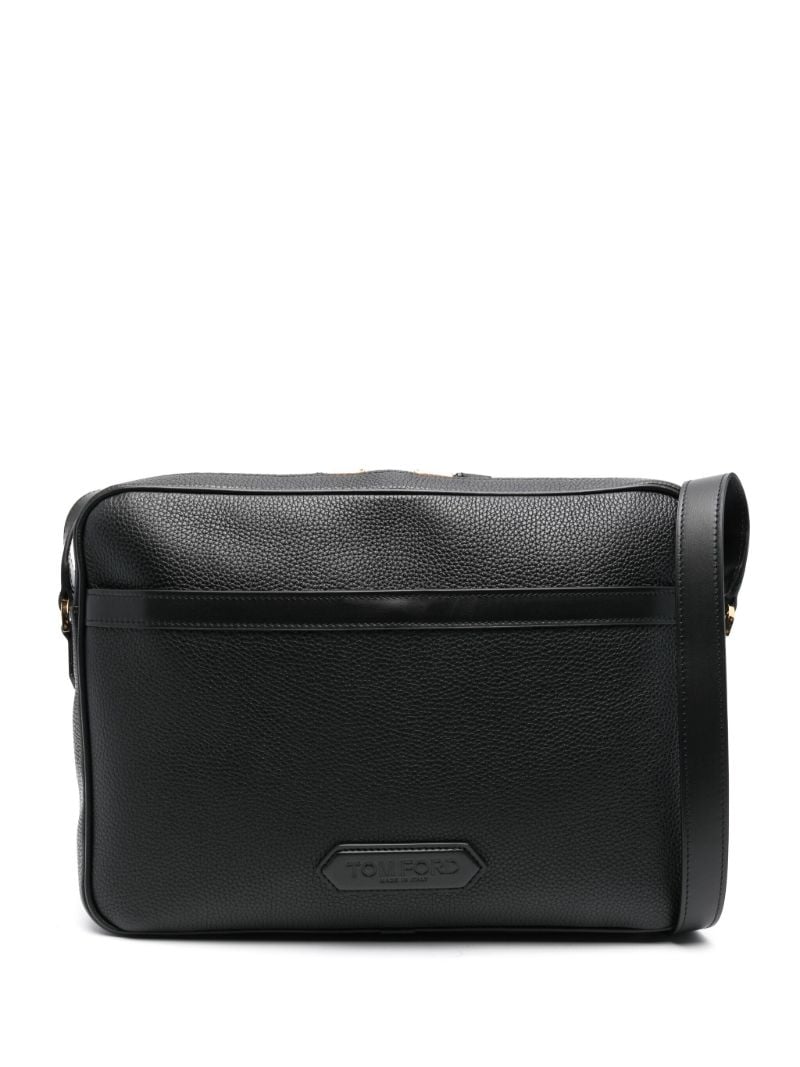 Black Logo-appliquÃ_x0083_Â© Leather Briefcase
