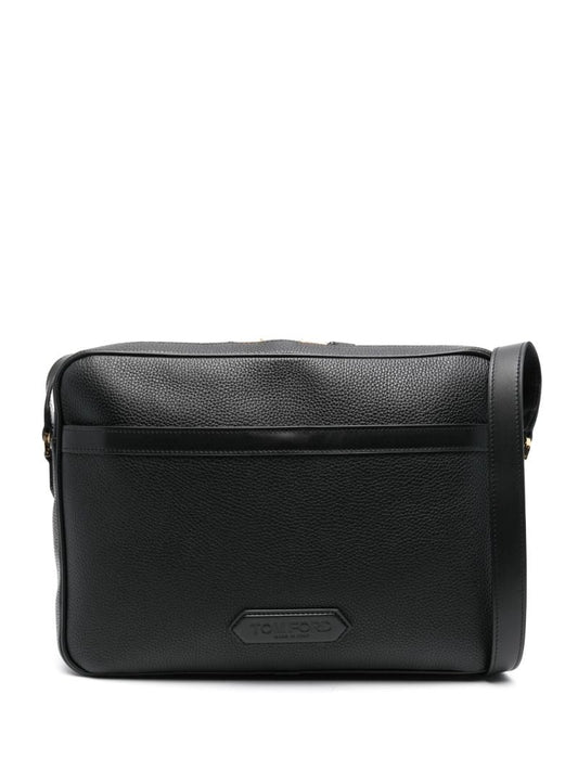 Black Logo-appliquÃ_x0083_Â© Leather Briefcase