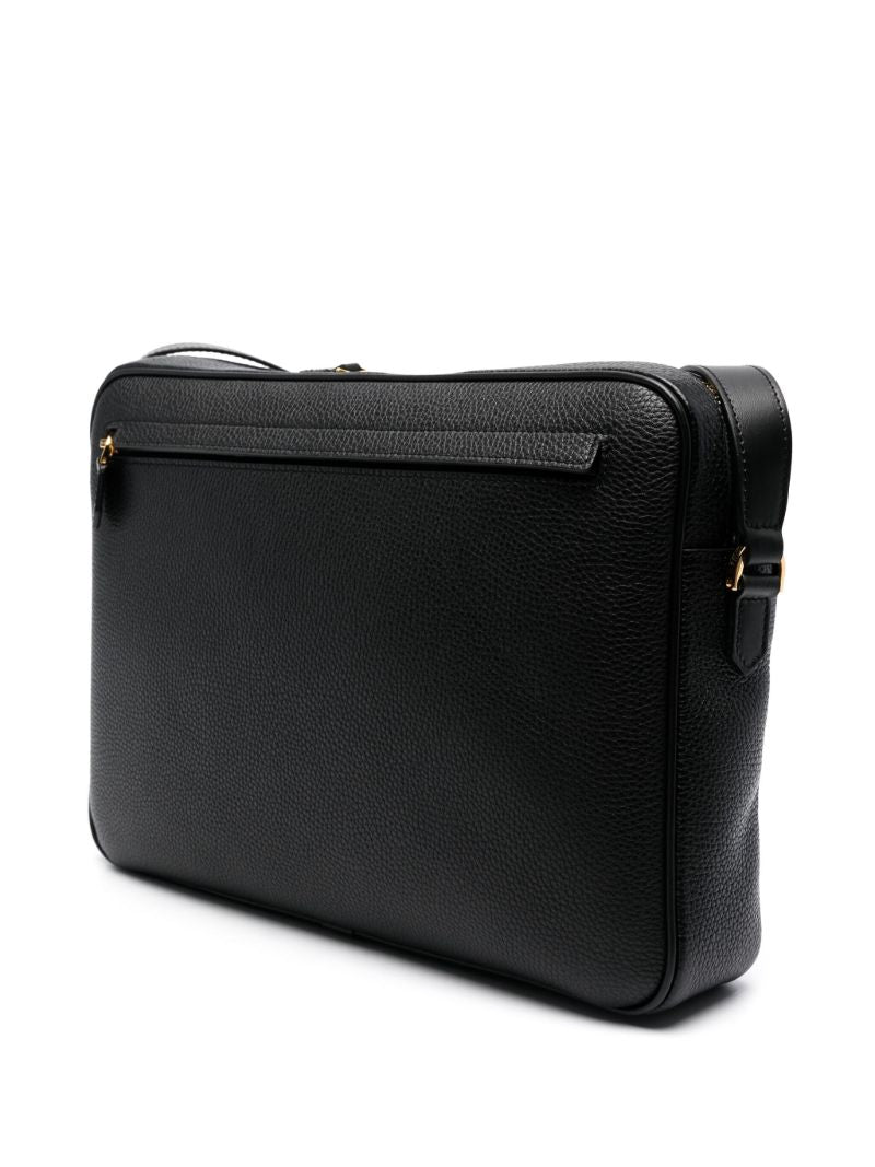 Black Logo-appliquÃ_x0083_Â© Leather Briefcase
