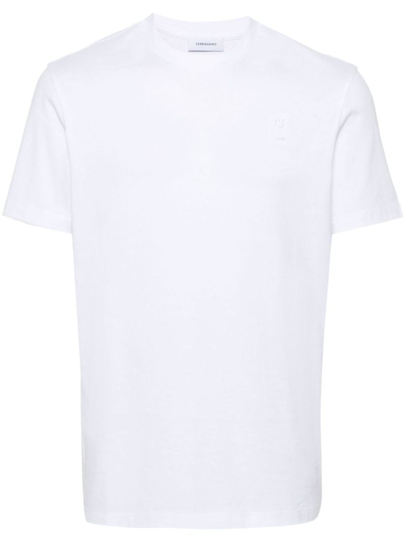 White Logo-appliquÃ_x0083_Â© Cotton T-shirt