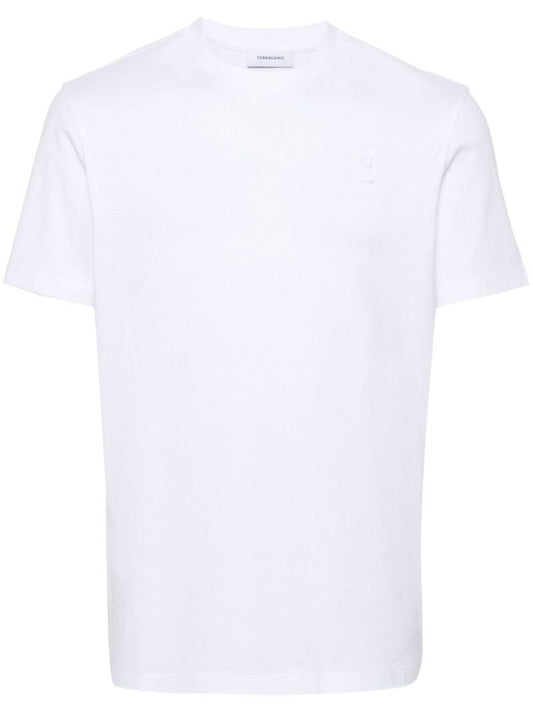 White Logo-appliquÃ_x0083_Â© Cotton T-shirt