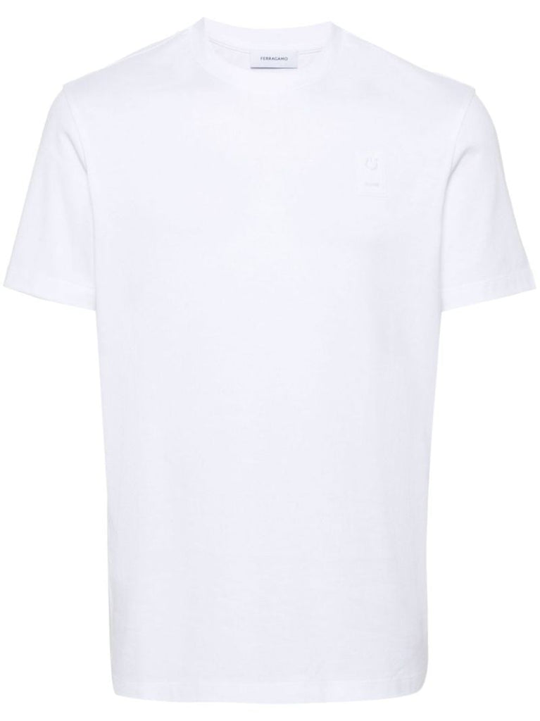 White Logo-appliquÃ_x0083_Â© Cotton T-shirt
