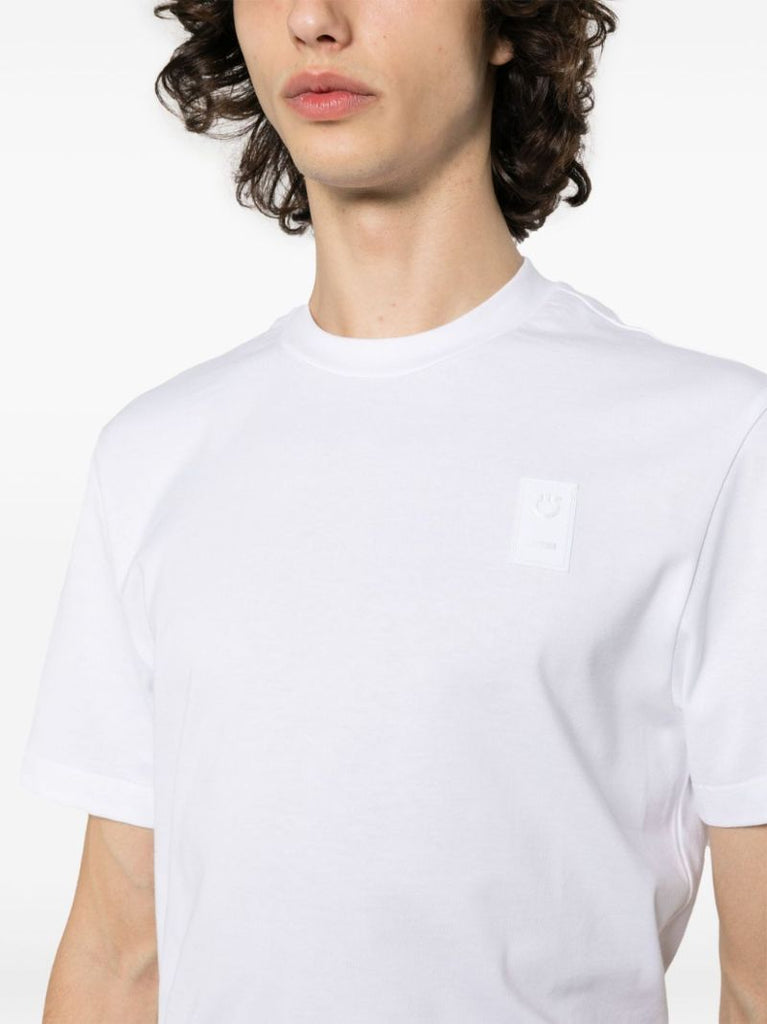 White Logo-appliquÃ_x0083_Â© Cotton T-shirt