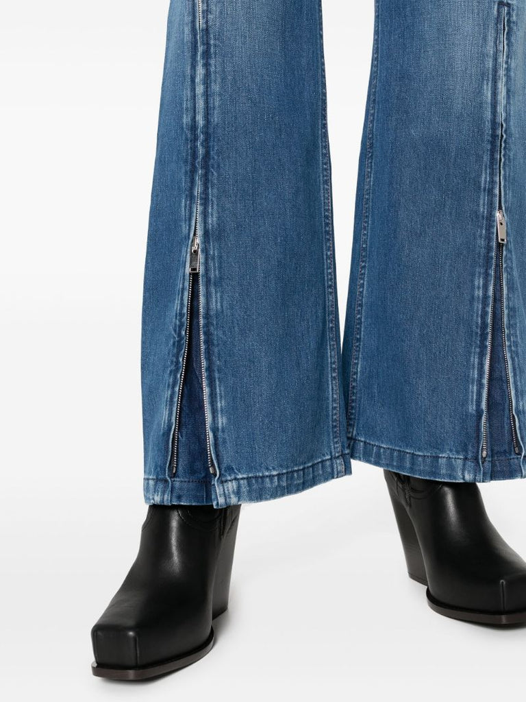Blue Wide-leg Cargo Jeans