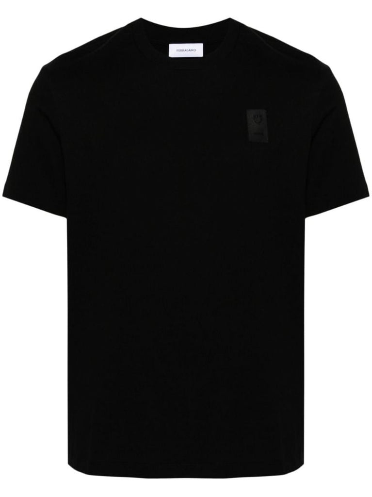 Black Gancini Applique Cotton T-shirt