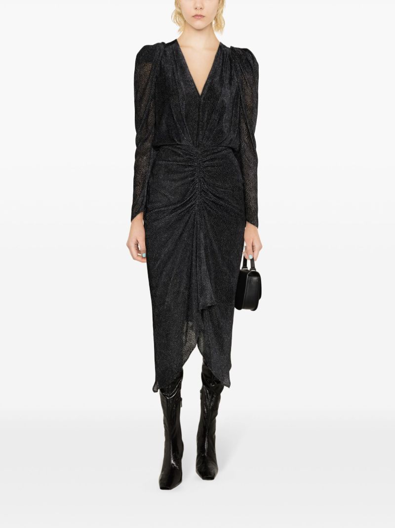 Black Maray Flocked Chiffon Dress