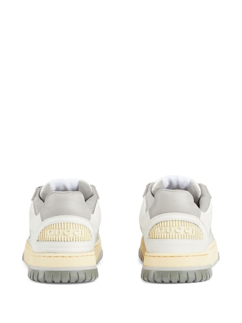 White Distressed Effect Leather Sneakers