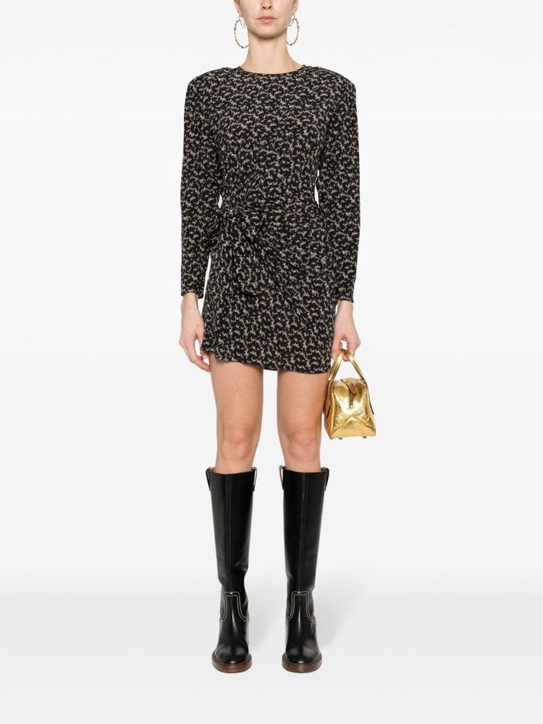 Black Dulce Abstract-print Mini Dress