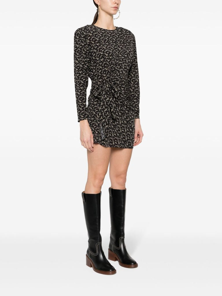 Black Dulce Abstract-print Mini Dress