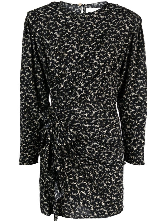 Black Dulce Abstract-print Mini Dress