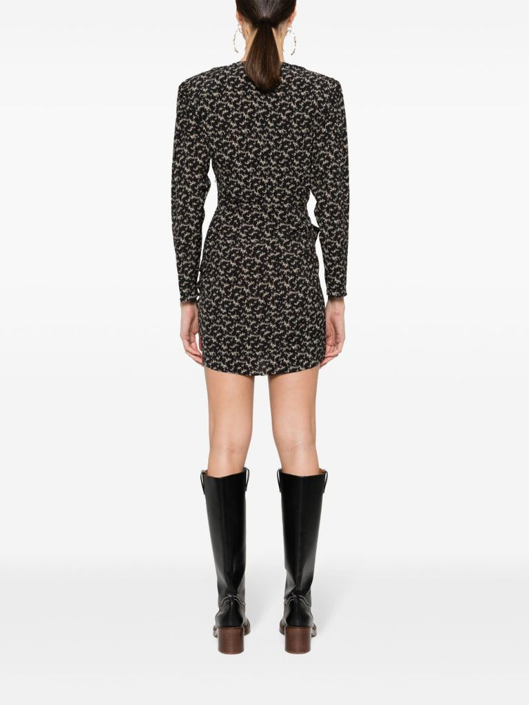 Black Dulce Abstract-print Mini Dress