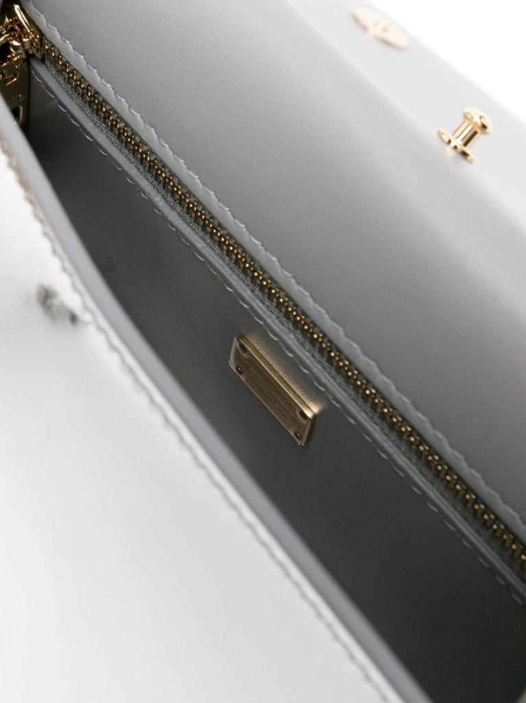 Silver-tone Dg Logo Leather Cross Body Bag