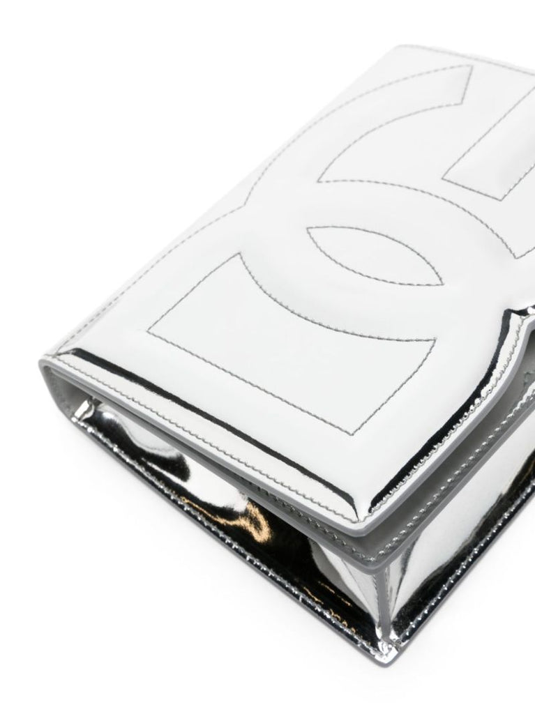 Silver-tone Dg Logo Leather Cross Body Bag
