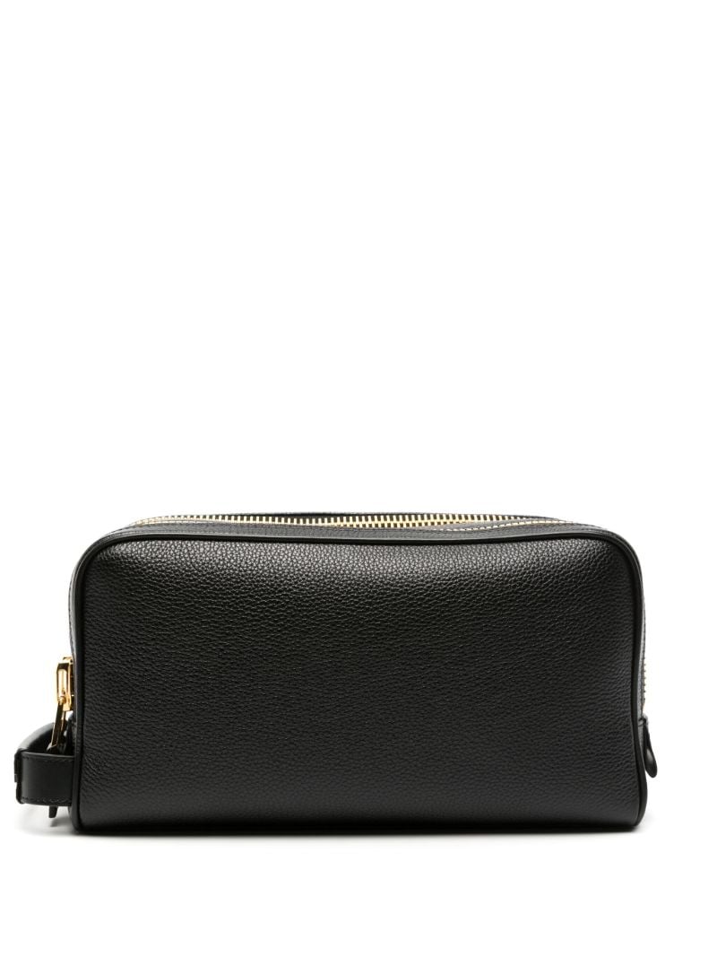 Black Leather Wash Bag